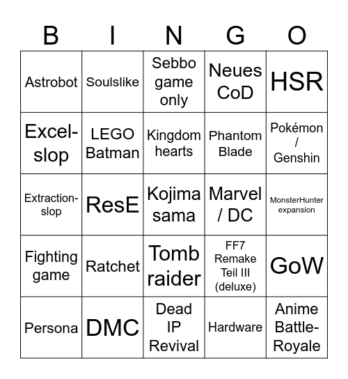 Dei Muada Bingo Card