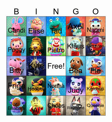 Animal Crossing Bingo Card