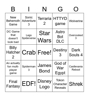 State of Play 2026 Bingo Card