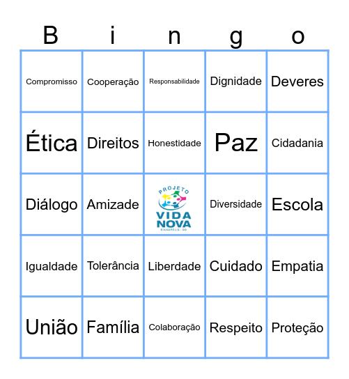 Projeto Vida nova Bingo Card