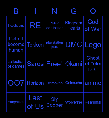 State Of Play Bingo Card