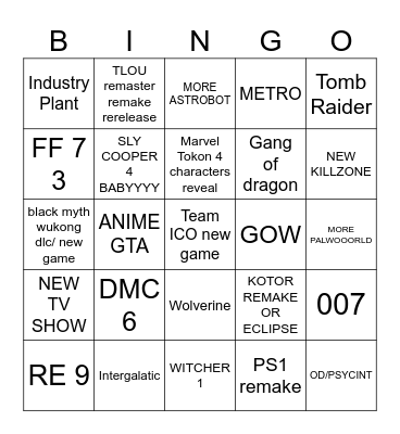 STATE OF PLAAAY Bingo Card