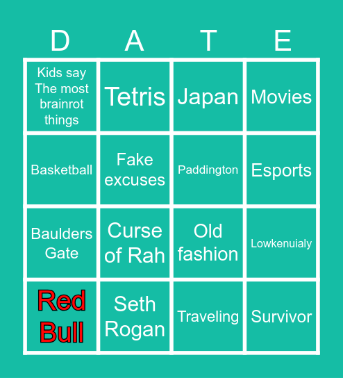 Date Bingo Card