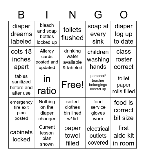 Wonder Licensing Bingo Card