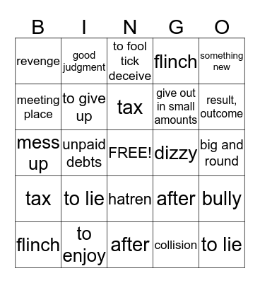 FINAL REVIEW Bingo Card