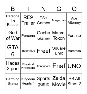 State of Play BINGO! Bingo Card