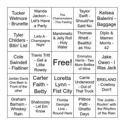 Round 4 - Country Fried - Any BINGO Card