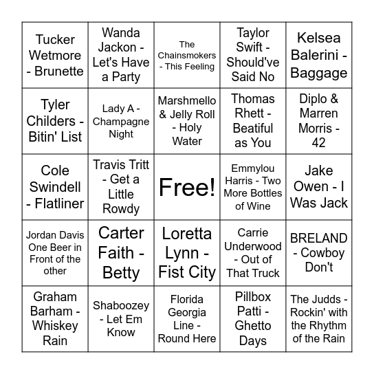 Round 4 - Country Fried - Any BINGO Card