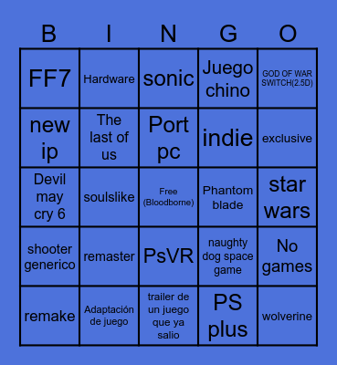 STATE OF PLAY 12/2/2026 Bingo Card