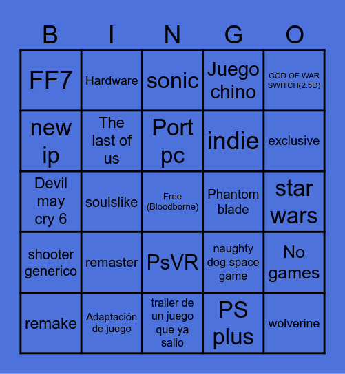STATE OF PLAY 12/2/2026 Bingo Card