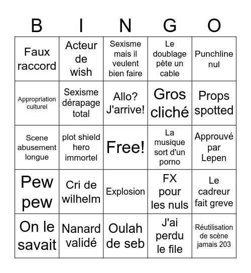 Bingo spécial nanard Bingo Card