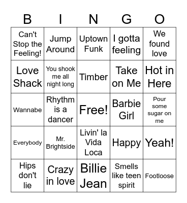 Music Bingo Card