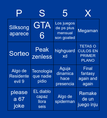 State of no games Bingo Card