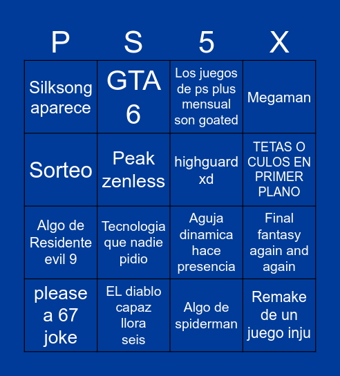 State of no games Bingo Card