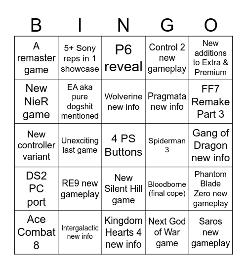 State of Play 02.12.26 Bingo Card