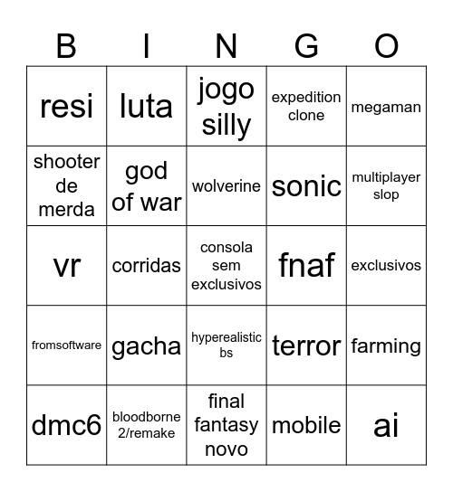 state of play Bingo Card