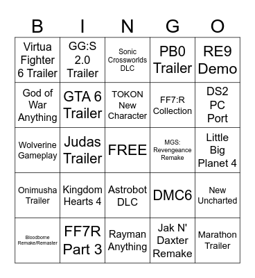 Feb. 2026 - State Of Play Bingo Card
