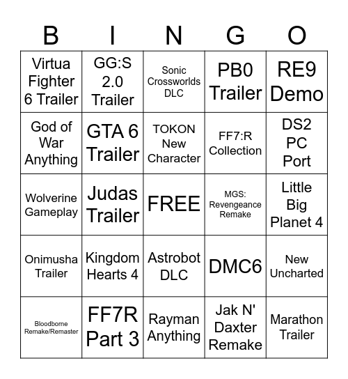 Feb. 2026 - State Of Play Bingo Card