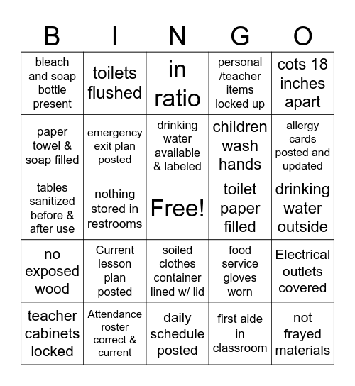 Venture Licensing Bingo Card