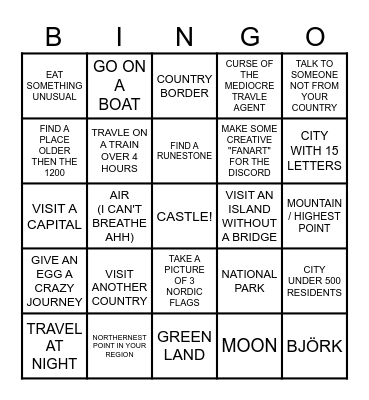 Jet Lag: Nordic Bingo?! Bingo Card