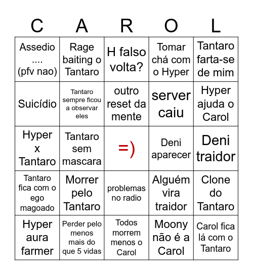 MoonTaro Bingo Card