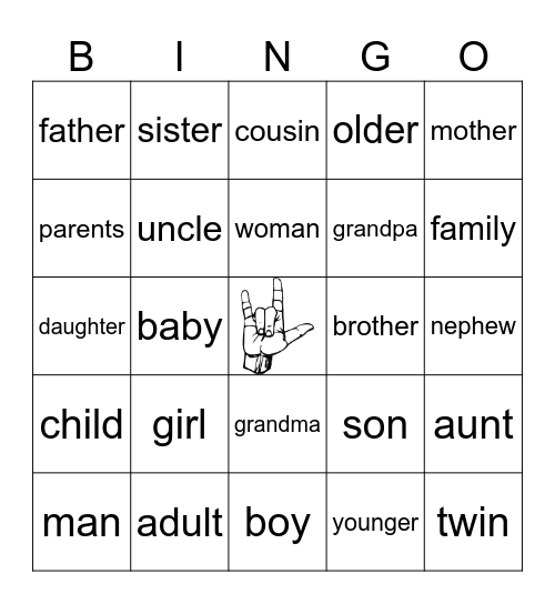 Family Bingo Card