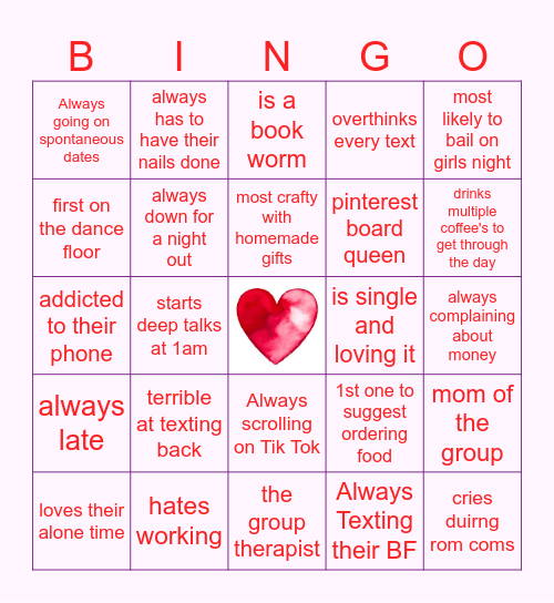 Galentine's BINGO Card
