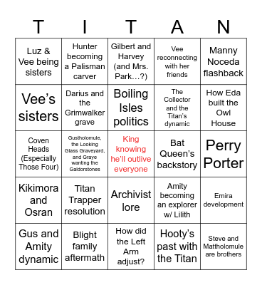 The Long-Lived King Bingo Card Bingo Card