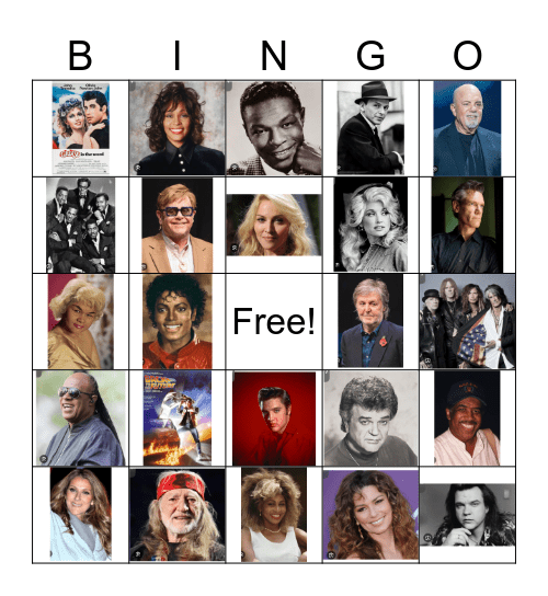 Love Song Bingo Card