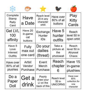 Valentine's in Deepspace BINGO Card