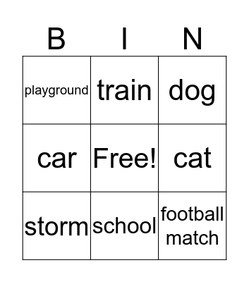 Sounds Bingo Card