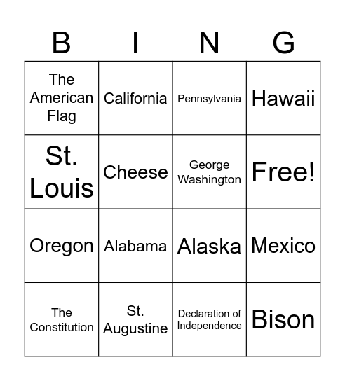 Did You Know Bingo Card