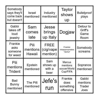 OHANA BINGO Card