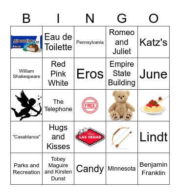 Valentine's Day Trivia Bingo Card
