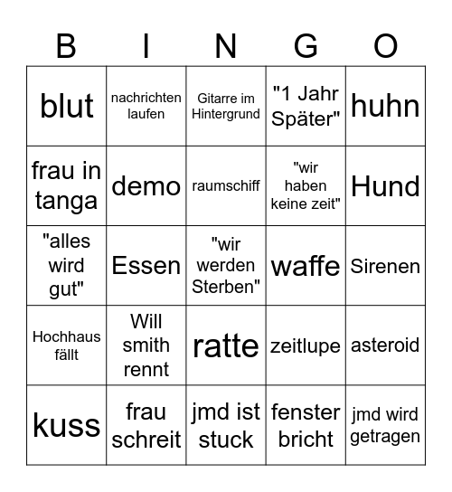 Pendejo Bingo Card