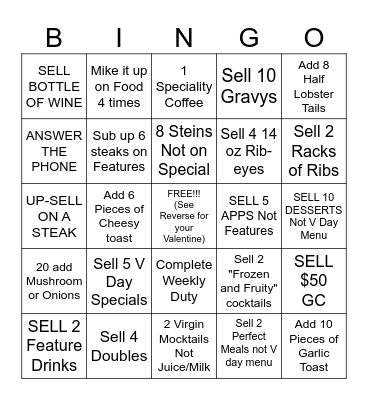 SERVER BINGO Card