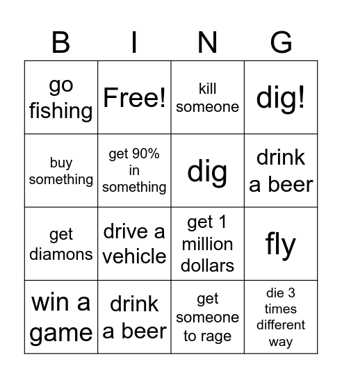 bro v bro Bingo Card