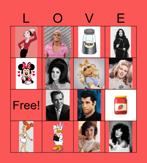 Famous Duos Bingo Card