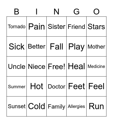 ASL Bingo Card