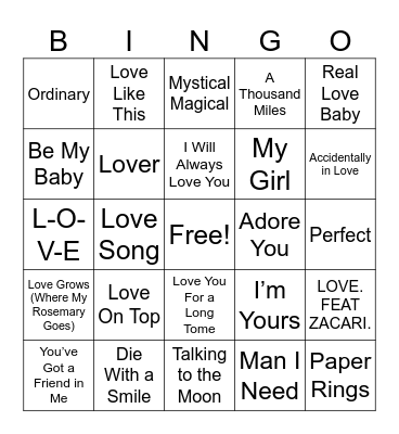 Valentine’s Day Bingo Card