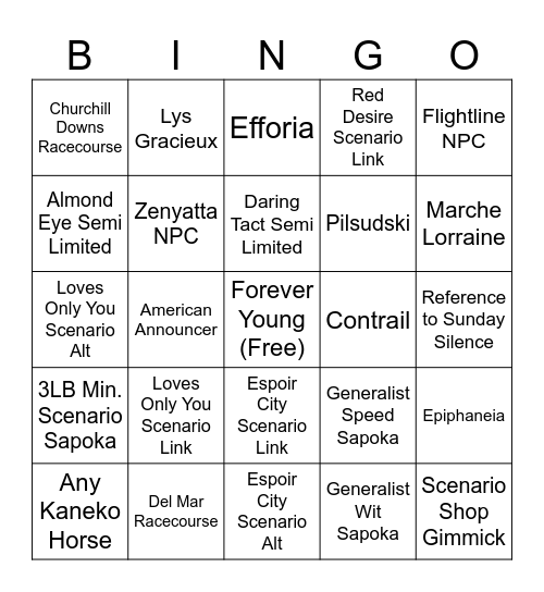 Uma 5th Anni Pakalive Bingo Card