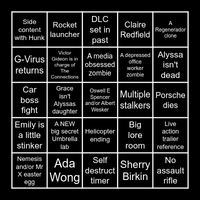 Resident Evil Requiem Bingo! Bingo Card