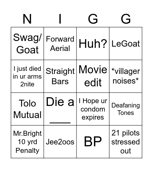 Abner Bingo Card