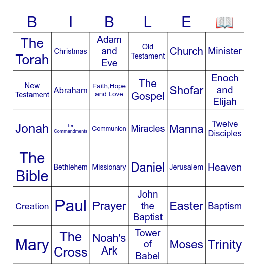 Bible Bingo Card