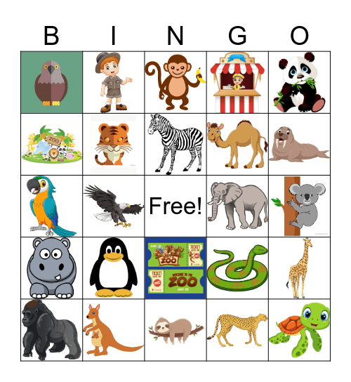 Zoo Bingo Card