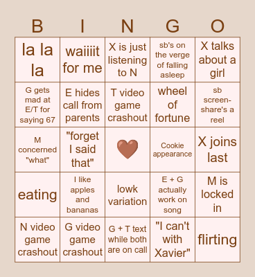 yippee call bingo! Bingo Card