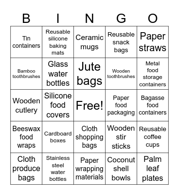 SUSTAINABILITY Bingo Card