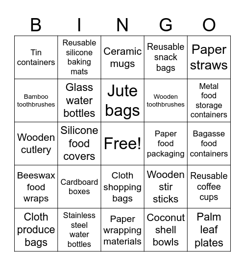 SUSTAINABILITY Bingo Card