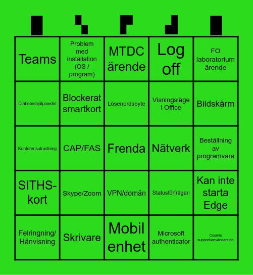 ▐▆ ▞▚ ▛▟ 🅶� ██ Bingo Card