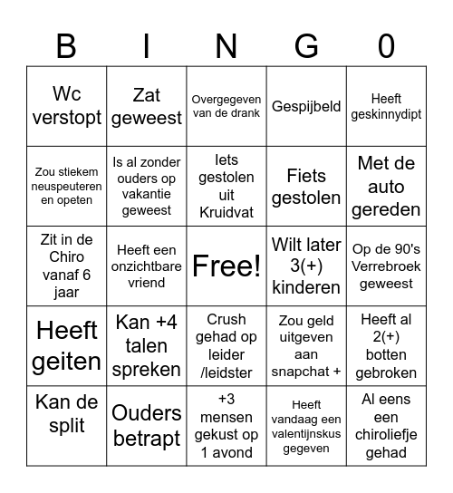 Ketigewest Bingo Card